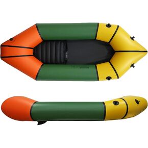 Packraft Inflatable Kayak with Soft Seat,Bag,Fin for Flat/White Water Rafting Camping Bicycle Drifting Lightweight Packrafts TPU,235cm-300cm,1/2 Person