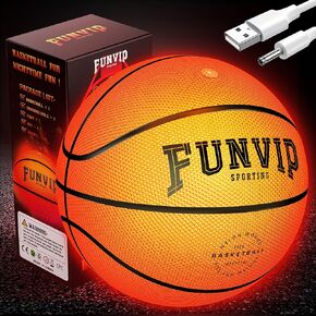 Basketball,Rechargeable LED Light Up Basketball,Eco-Friendly Glow in the Dark Sports Basketball with Accessories,Cool Toys for Boys,Perfect for Christmas Birthday Ideal Gift for 8-12 Years old boy