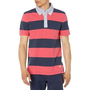 Brooks Brothers Men's Short Sleeve Stripe Rugby Shirt