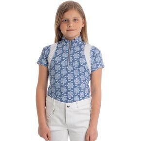 قميص الشمس بأكمام قصيرة للفتيات من إكوينافيا ألما | قميص ركوب الخيل للأطفال مع حماية من الأشعة فوق البنفسجية بعامل حماية من الأشعة فوق البنفسجية 50 وشبكة مسامية in Kuwait