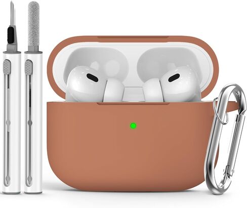 for AirPods Pro Case Cover with Cleaner Kit,Soft Silicone Protective Case for Apple AirPod Pro 2nd/1st Generation Case for Women Men,AirPods Pro 2/Pro Case Accessories with Keychain-Black in Kuwait