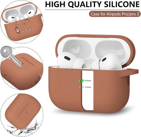 for AirPods Pro Case Cover with Cleaner Kit,Soft Silicone Protective Case for Apple AirPod Pro 2nd/1st Generation Case for Women Men,AirPods Pro 2/Pro Case Accessories with Keychain-Black in Kuwait