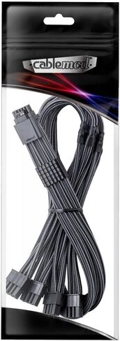 CableMod E-Series Pro ModMesh Sleeved 12VHPWR StealthSense PCI-e Cable for EVGA G/G+ / P/P+ / T (Black, 16-pin to Triple 8-pin, 60cm) in Kuwait