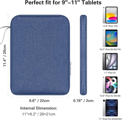 حافظة كمبيوتر لوحي DTTO مقاس 12.9 بوصة مع مقبض، حقيبة حمل واقية مبطنة لجهاز iPad Pro 12.9 (الجيل السادس/الخامس/الرابع/الثالث) 2022-2018، Surface Pro 9/8/X/7، Galaxy Tab S9+/S8+/S7+ 12.4 بوصة رمادي in Kuwait