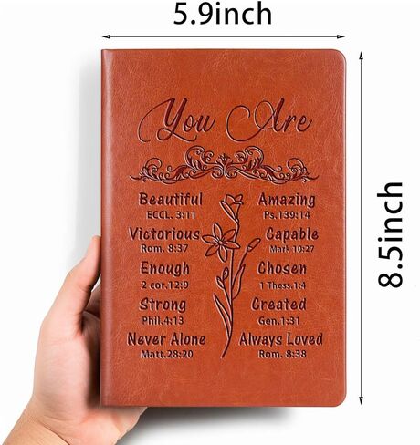johsbyd الهدايا المسيحية الجلود دفتر الكتاب المقدس الآية الإيمان دفتر الكتابة الدينية للنساء الرجال هدية المسيحية ملهمة الدينية للأصدقاء الأسرة (كورنثوس 13: 7) in Kuwait