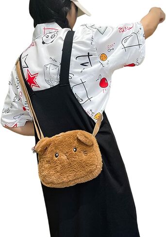 Amamcy لطيف القط Crossbody محفظة الوردي الصغيرة رقيق حقيبة كتف الحيوان أفخم حقيبة ساعي Kawaii محفظة للنساء in Kuwait