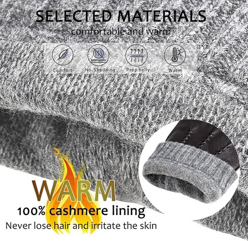 EGSSHOP Winter Warm Genuine Leather Gloves, Cashmere Lined Driving Motorcycle Gloves for Men in Kuwait