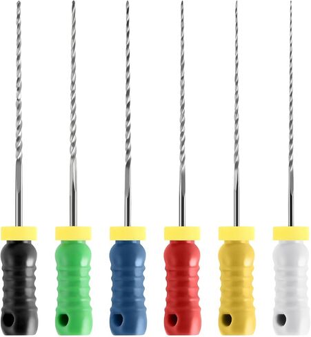 JMU مبرد قناة الجذر اللبية، مبردات موسعات #15-#40، 25 مم، مبرد أسنان للاستخدام اليدوي، 6 قطعة/الحزمة in Kuwait