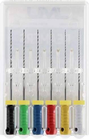 JMU مبرد قناة الجذر اللبية، مبردات موسعات #15-#40، 25 مم، مبرد أسنان للاستخدام اليدوي، 6 قطعة/الحزمة in Kuwait