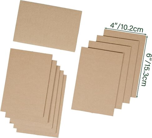 50 Pack Brown Corrugated Cardboard Sheets 4"L x 6"W, Flat Kraft Sheet for DIY Glass Divider Kits and Crafts Supplies in Saudi Arabia