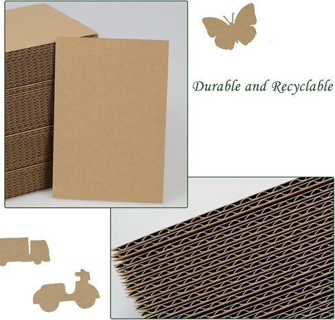 50 Pack Brown Corrugated Cardboard Sheets 4"L x 6"W, Flat Kraft Sheet for DIY Glass Divider Kits and Crafts Supplies in Saudi Arabia
