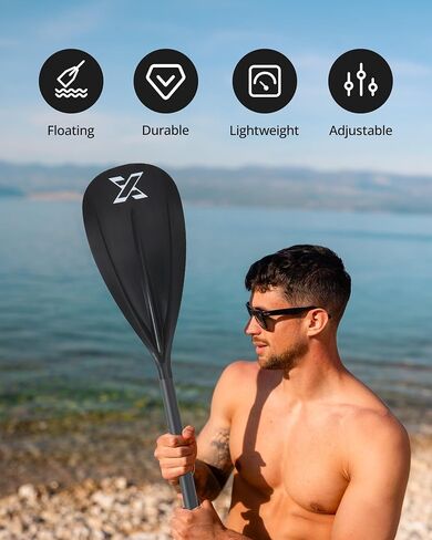SUP Paddle - Premium Quality 3&4-Piece Adjustable Aluminum SUP Paddle with Glass Fiber Blade - Perfect for Surfing, Floating, and Water Sports Enjoyment in Saudi Arabia