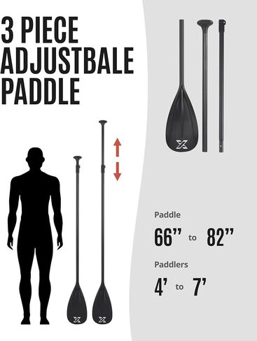 SUP Paddle - Premium Quality 3&4-Piece Adjustable Aluminum SUP Paddle with Glass Fiber Blade - Perfect for Surfing, Floating, and Water Sports Enjoyment in Saudi Arabia