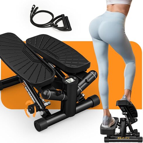 Steppers for Exercise at Home,Adjustable Resistance Mini Stepper with Resistance Bands,Stair Stepper with 350lbs Loading Capacity,Twist Stepper Portable Exercise Equipment for Full Body Workout in Saudi Arabia