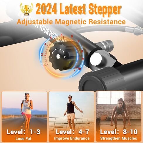 Steppers for Exercise at Home,Adjustable Resistance Mini Stepper with Resistance Bands,Stair Stepper with 350lbs Loading Capacity,Twist Stepper Portable Exercise Equipment for Full Body Workout in Saudi Arabia
