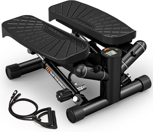 Steppers for Exercise at Home,Adjustable Resistance Mini Stepper with Resistance Bands,Stair Stepper with 350lbs Loading Capacity,Twist Stepper Portable Exercise Equipment for Full Body Workout in Saudi Arabia