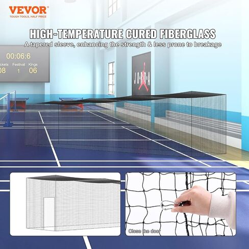VEVOR Baseball Batting Netting, Professional Softball Baseball Batting Hitting Training Net, Practice Portable Pitching Cage Net with Door & Carry Bag, Heavy Duty Enclosed PE Netting, 55FT (NET ONLY) in Saudi Arabia