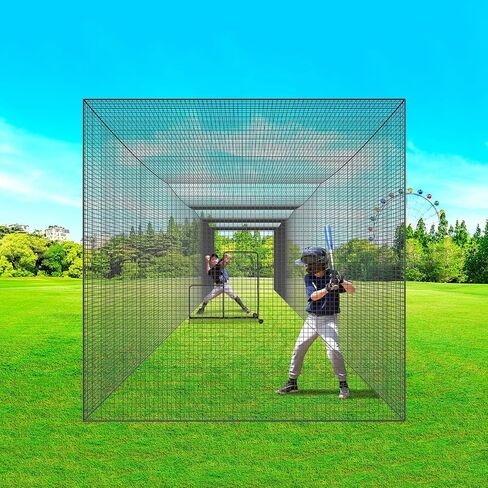 VEVOR Baseball Batting Netting, Professional Softball Baseball Batting Hitting Training Net, Practice Portable Pitching Cage Net with Door & Carry Bag, Heavy Duty Enclosed PE Netting, 55FT (NET ONLY) in Saudi Arabia