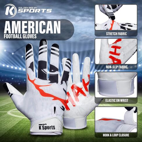 Football Gloves for Youth and Adult Receiver Sticky Silicone Grip Skin fit Tacky Gloves in Saudi Arabia