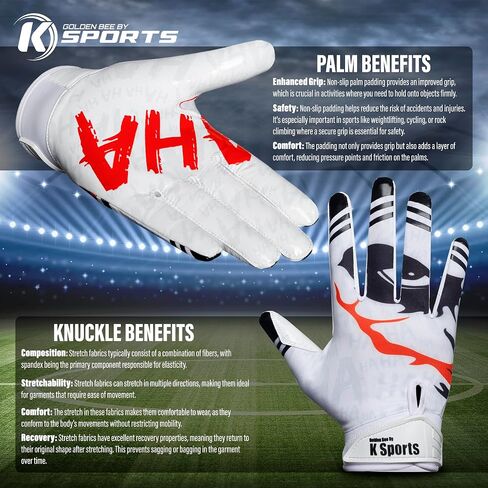 Football Gloves for Youth and Adult Receiver Sticky Silicone Grip Skin fit Tacky Gloves in Saudi Arabia