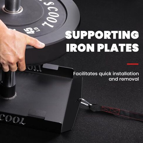 LIONSCOOL مزلجة سحب تدريب الأثقال مع مجموعة أحزمة سحب احترافية، سعة 300 رطل، مناسبة لألواح الوزن 1 بوصة و2 بوصة، معدات تمرين مزلجة كهربائية لتحسين التدريب السريع والقوة in Kuwait