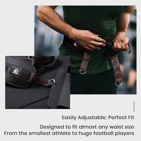 LIONSCOOL مزلجة سحب تدريب الأثقال مع مجموعة أحزمة سحب احترافية، سعة 300 رطل، مناسبة لألواح الوزن 1 بوصة و2 بوصة، معدات تمرين مزلجة كهربائية لتحسين التدريب السريع والقوة in Kuwait