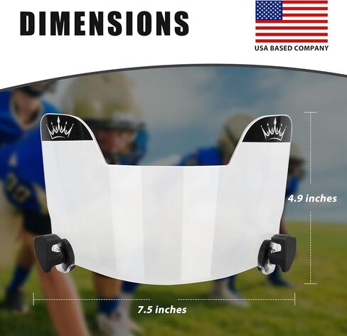 Anti-Fog Football Visor with 15 Different Stickers | Clear Scratch Resistant Universal Visor Fits Youth & Adult Helmets | Helmet Visor for Sport Football - Easy to Clean in Saudi Arabia