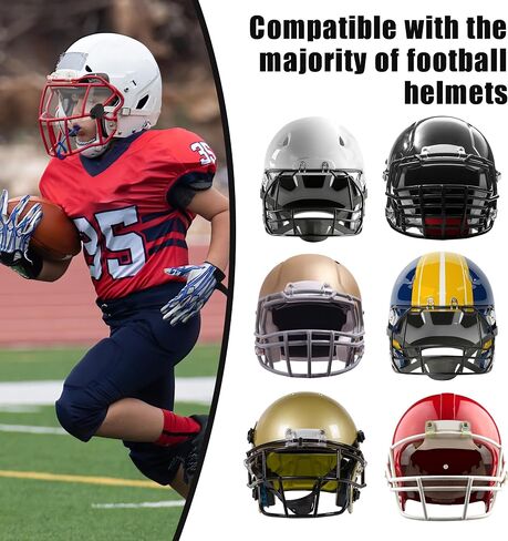 Anti-Fog Football Visor with 15 Different Stickers | Clear Scratch Resistant Universal Visor Fits Youth & Adult Helmets | Helmet Visor for Sport Football - Easy to Clean in Saudi Arabia