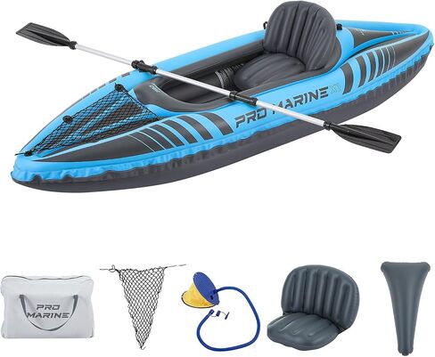 1 Person Inflatable Kayak Set Blow up Boat Adjustable Seats and Backrest, Air Pump and Carry Bag in Saudi Arabia