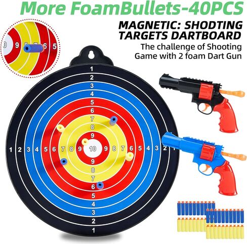 2 in 1 Double-Sided Magnetic Dart Board for Kids and Adults,2 Models Dart Game(12Magnetic Dart)+12 Sticky Balls Or 2 Toy Gun+40 Foam Dart.6-12 Year Boy Girls Indoor outdoor Party Game Toy Gifts in Saudi Arabia