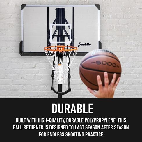 Franklin Sports Basketball Return Rebounder Attachment - Basketball Hoop Ball Returner for Indoor + Outdoor Hoops - Rebounder Attachment Basketball Hoop Accessory - Fits Most Official Size Rims in Saudi Arabia