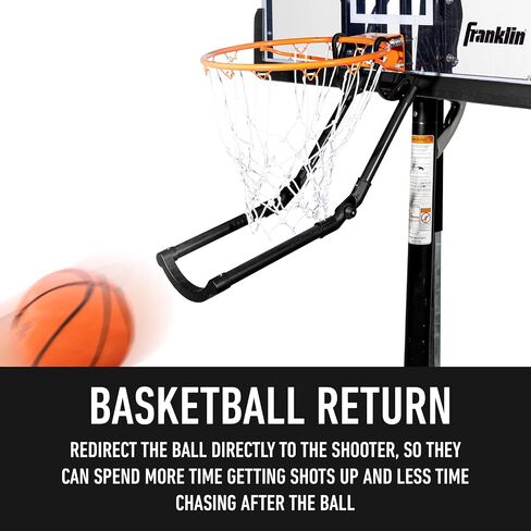 Franklin Sports Basketball Return Rebounder Attachment - Basketball Hoop Ball Returner for Indoor + Outdoor Hoops - Rebounder Attachment Basketball Hoop Accessory - Fits Most Official Size Rims in Saudi Arabia