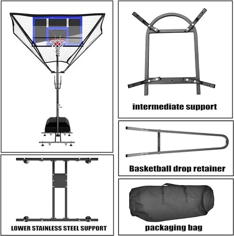 ملحق طوق كرة السلة الذي يقف على الأرض، مساعد مدرب رمي كرة السلة، نظام إرجاع كرة السلة المحمول مع شلال إرجاع تلقائي بزاوية 180 درجة in Kuwait