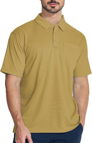 3 Pack Polo Shirts for Men with Pocket Summer Short Sleeve Cool Dri Causal Work Outdoor Shirt in Saudi Arabia