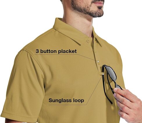 3 Pack Polo Shirts for Men with Pocket Summer Short Sleeve Cool Dri Causal Work Outdoor Shirt in Saudi Arabia