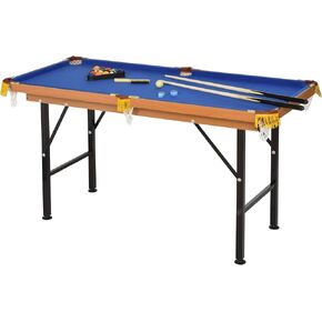 Soozier 55" Portable Folding Billiards Table Game Pool Table for Whole Family Number Use with Cues, Ball, Rack, Chalk