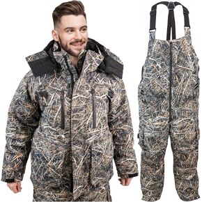 WindRider Hayward Men's 3-in-1 Insulated Bib & Jacket Set: Bibbed Overalls with Coat for Rain, Snow, Hunting, and Fishing