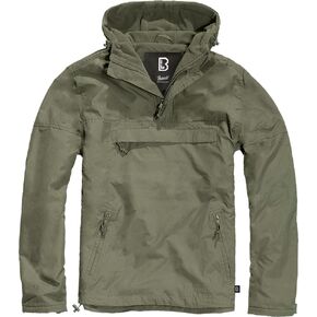 Brandit Individual Wear Men's Fleece-Lined Quarter Zip Windbreaker Pullover - Lightweight Weatherproof Casual Outdoor Jacket
