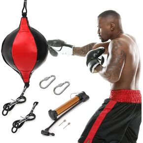 8 Pack Double End Bag, Unisex PU Leather Speed Punching Bag, Boxing Reflex Bag Set for Adult Men Women, Home Training Gym Exercise Equipment, Installation Hooks & Air Pump