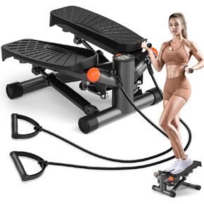 Steppers for Exercise at Home,Adjustable Height Mini Stepper with Resistance Bands,Stair Stepper with 350lbs Loading Capacity,Twist Stepper for Full Body Workout (Included Mat) in Saudi Arabia
