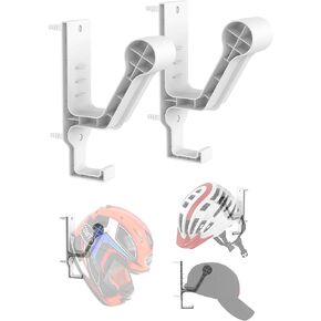 2 Pack Motorcycle Helmet Rack Helmet Wall Mount for Bike Helmet/Tactical Helmet/Football Helmet Hanger Hooks for Jackets, Coats, Caps and More (Black)