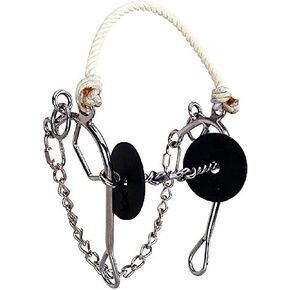 Reinsman Josey Million Dollar Bit for Horse - 3-Piece Twisted Wire Dog Bone Snaffle Mouthpiece - Rope Noseband - Stage D