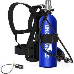 2.3L Mini Scuba Tank, 25-35 Minutes Diving Lung Tanks, DOT-Certified Scuba Diving Tank, Portable Dive Portable Lungs, 2.3L(16 Cu Ft) Capacity, 3000 Psi Max Pressure, Aluminum Tank, Within 30 Ft
