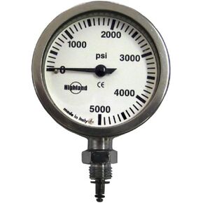 Highland by XS Scuba Brass/Glass Pressure Gauges - 2.0" - PSI