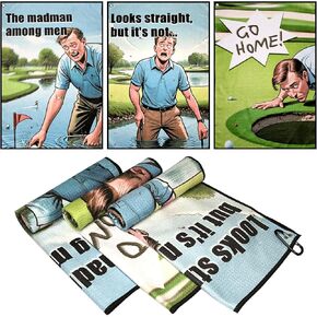 Funny Golf Towel, Golf Bag Printed Golf Tofwel with Clip, Golf Gift for Men, Birthday Gift for Golf Fans, Set of 3