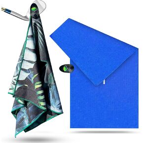 Malo'o Golf: Magnetic Microfiber 40'' x 20'' Golf Towel with 7' Wide Club Slit, Golf Accessories, Pair in Package, Colorful