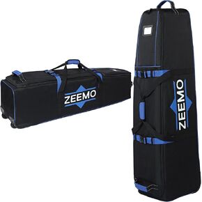 ZEEMO Golf Travel Bag for men, Full-open Covers with Protective Panel for Golf Clubs, Golf Accessories, Soft-Sided, Travel Size, Airline Approved, Waterproof&Wheels, Black Oxford Case.
