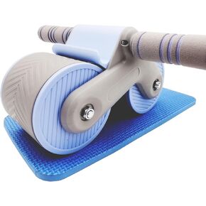 AUTOMATIC REBOUND ABDOMINIUM ROLLER: Automatic rebound abdominal roller for exercise with knee pads, dual wheel balance design and cell phone holder, suitable for outdoor, home, office, gym, in the home gym using abdominal fitness roller for abdominal mus