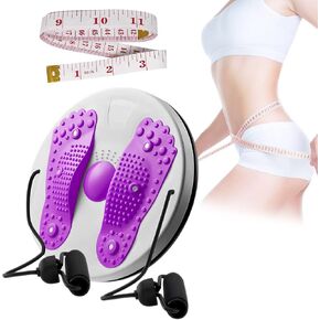 لوح قرص الخصر Ab Twist، قطعة واحدة من قرص التواء مدرب الخصر القابل للتعديل مع مقابض وقطعة واحدة من شريط قياس جلدي متعدد الوظائف لتدليك القدم للياقة البدنية المنزلية in Kuwait