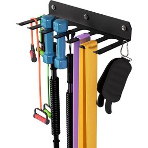 Multi-Purpose Gym Equipment Storage Rack-Heavy-duty, Home Gym Accessories Storage Rack, Barbell Holder Strength Training Weight Racks for Resistance Bands Jump Ropes Carabiners Included